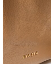 BIASIA WEAVE Borsa shopping in pelle con tracolla camel - Borse Donna - 3