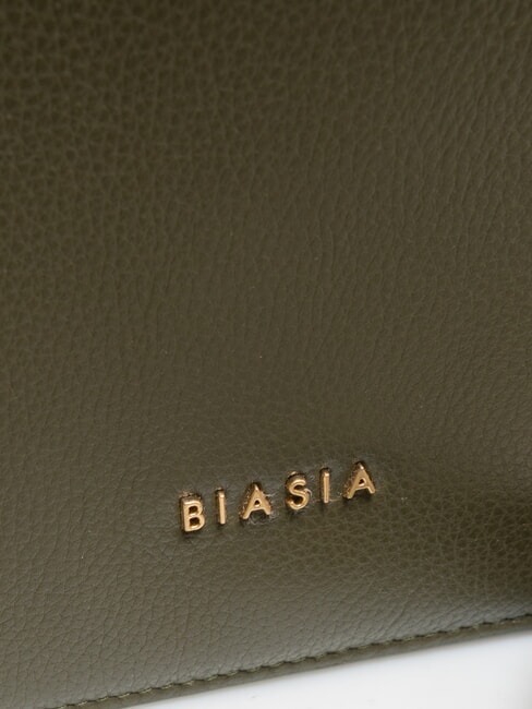 NOVEAU Borsa a spalla in pelle con pattina muschio - Borse Donna