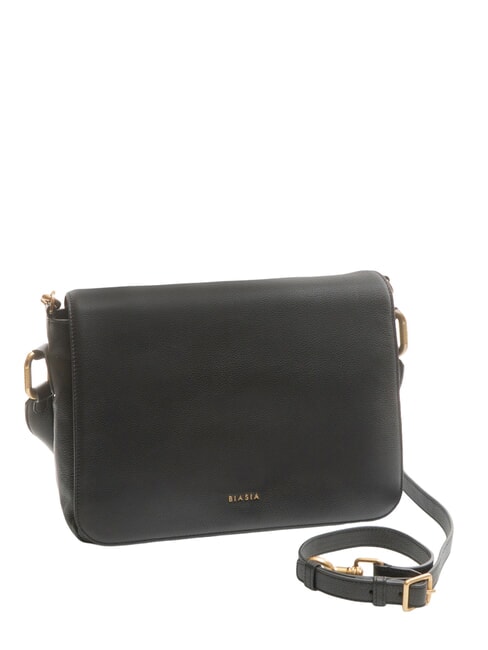 NOVEAU Borsa a spalla in pelle con pattina nero - Borse Donna