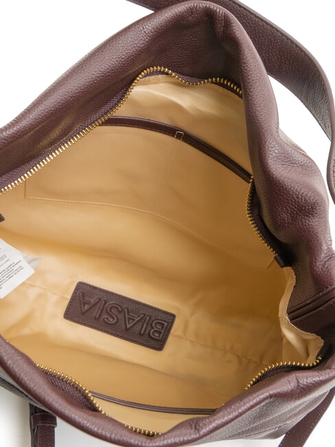 NOVEAU Borsa sacca in pelle con tracolla prugna - Borse Donna