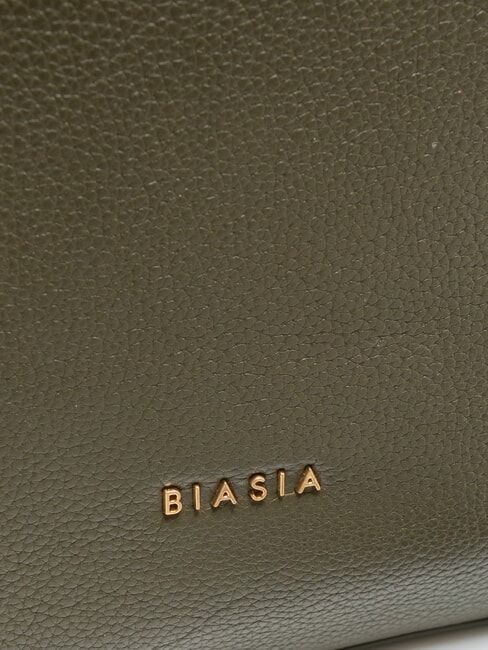 NOVEAU Borsa sacca in pelle con tracolla muschio - Borse Donna