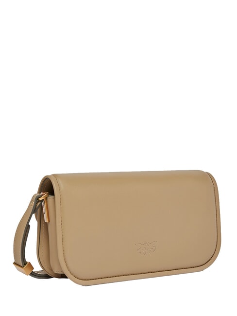 LOVE BOX Borsetta a tracolla, in pelle biscotto zenzero-antique gold - Borse Donna