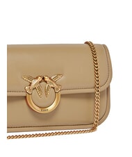 PINKO LOVE BOX Borsetta a tracolla, in pelle biscotto zenzero-antique gold - Borse Donna - 3