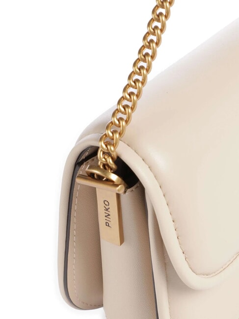 LOVE BOX Borsetta a tracolla, in pelle beige-grigio fumo-antique gold - Borse Donna