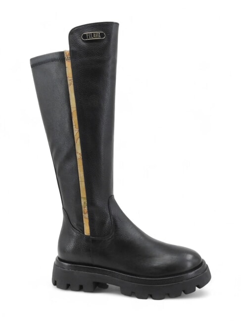 GEO Stivali in pelle tacco 3 cm Nero - Scarpe Donna