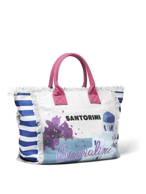 SUMMER Borsa mare in canvas, con stampa santorini - Borse Donna