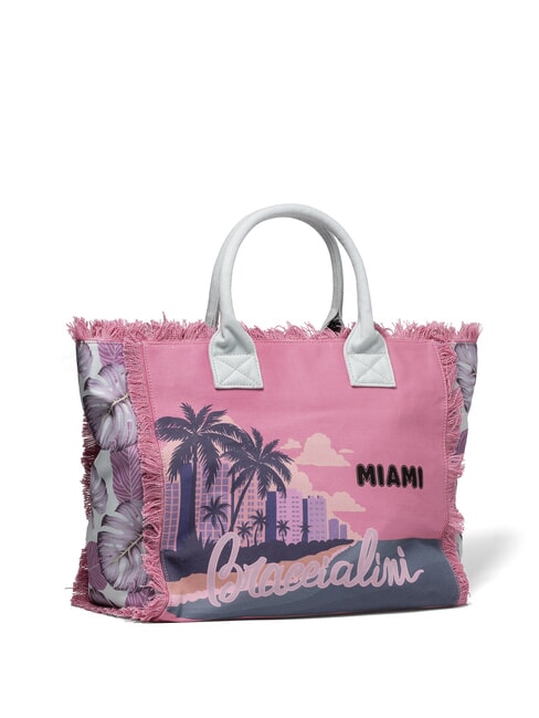 SUMMER Borsa tote in canvas con stampa miami - Borse Donna