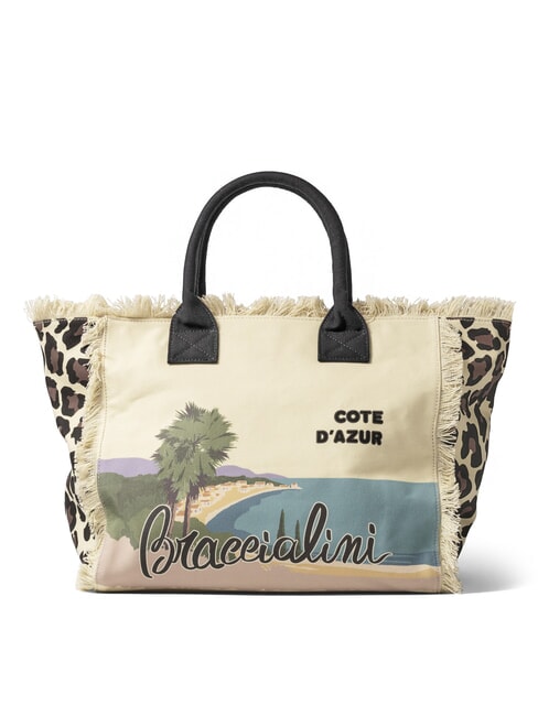 SUMMER Borsa tote in canvas con stampa cote d"azur - Borse Donna