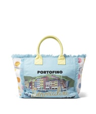 BRACCIALINI SUMMER Borsa mare in canvas, con stampa portofino - Borse Donna - 3