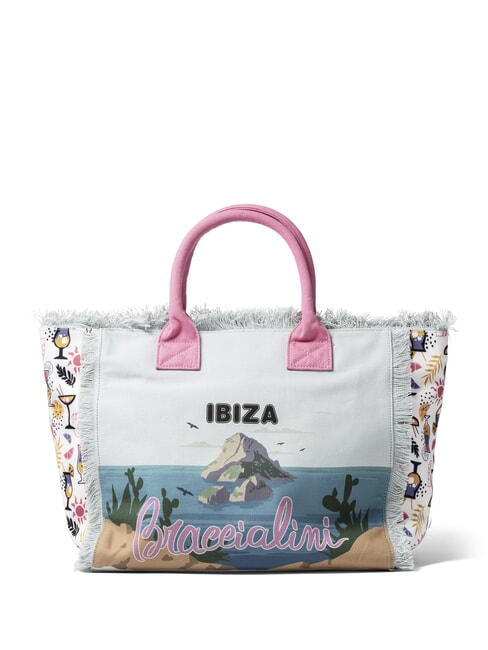 SUMMER Borsa tote in canvas con stampa ibiza - Borse Donna