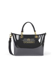 BRACCIALINI BETH JELLY Borsa a mano piccola lucida con pouch nero - Borse Donna - 2