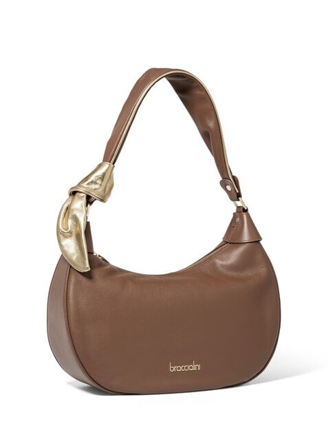 GRETA Borsa a spalla in pelle marrone - Borse Donna