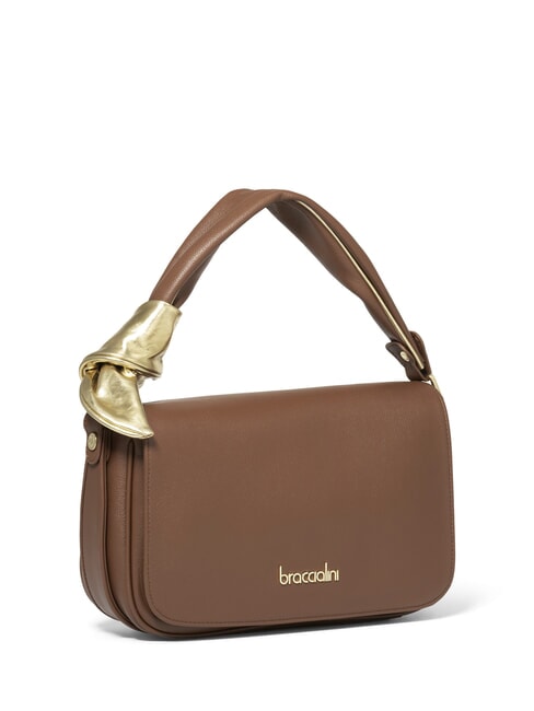 GRETA Borsa a mano in pelle con tracolla marrone - Borse Donna