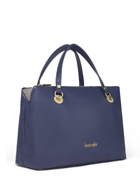 NORA Borsa a mano in pelle con tracolla blu - Borse Donna