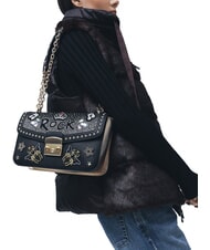 BRACCIALINI ROCK Borsa convertible con patta nero - Borse Donna - 5
