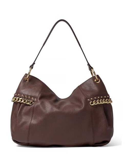 NORA Borsa a spalla in pelle con catena marrone - Borse Donna