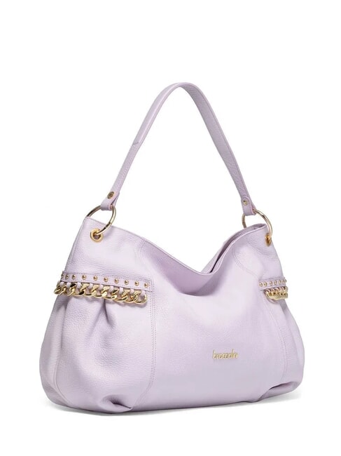 NORA Borsa a spalla in pelle con catena lilla - Borse Donna