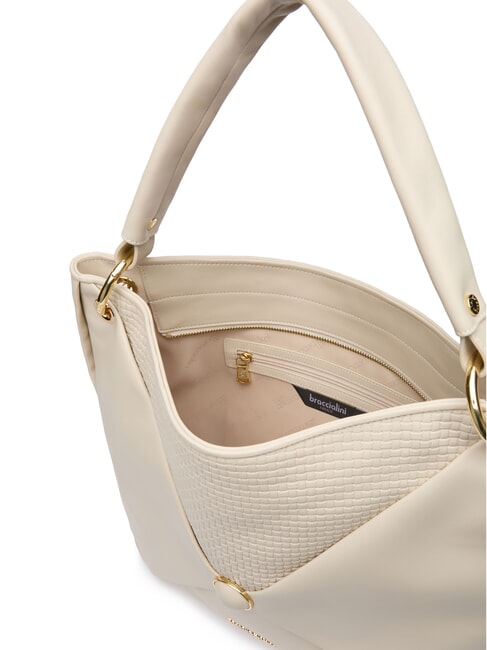 NAOMI Borsa hobo a spalla in pelle beige - Borse Donna