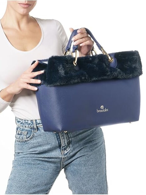 BETH FUR Borsa a mano con pochette blu - Borse Donna