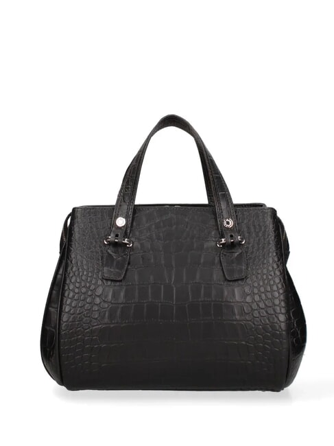 ZOE CROCO Borsa a mano in pelle stampata nero - Borse Donna