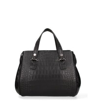 BRACCIALINI ZOE CROCO Borsa a mano in pelle stampata nero - Borse Donna - 4