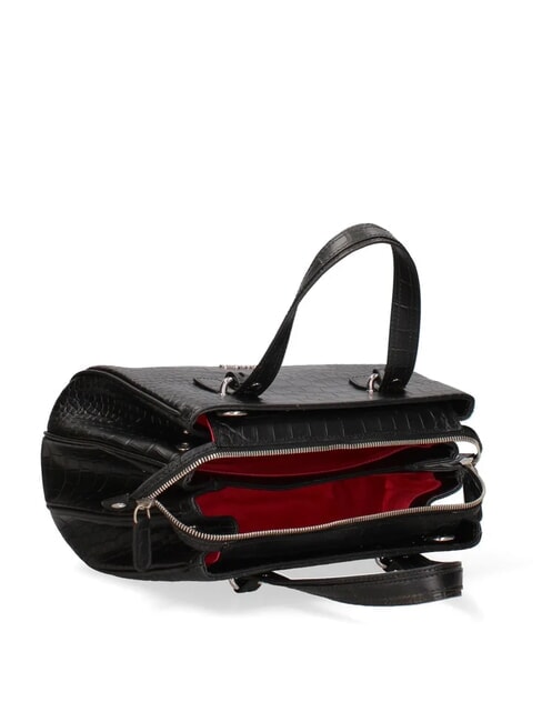 ZOE CROCO Borsa a mano in pelle stampata nero - Borse Donna