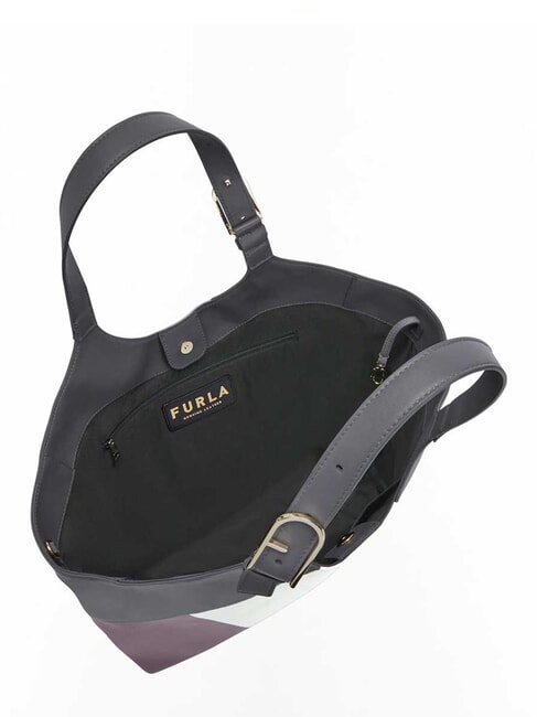 FLOW Borsa a spalla in pelle stampata marshmallow+aura+soil - Borse Donna