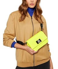 FURLA 1927 SOFT Borsa mini a tracolla in pelle nappa giallo fluorescente+nero - Borse Donna - 6