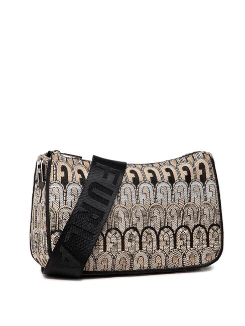 MOON Borsa mini in tessuto jacquard toni deserto+nero - Borse Donna