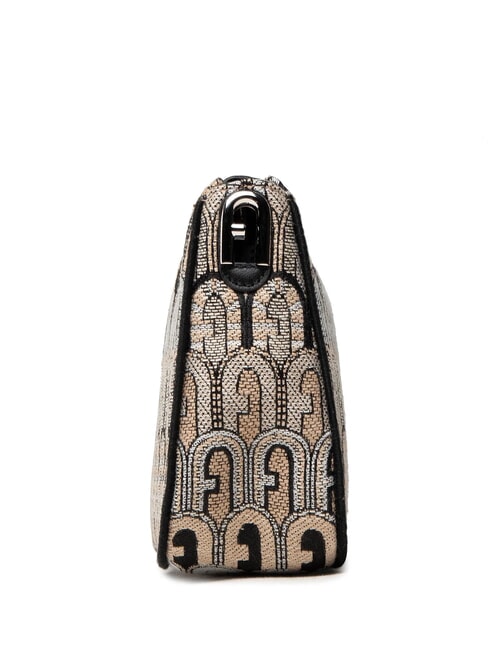 MOON Borsa mini in tessuto jacquard toni deserto+nero - Borse Donna