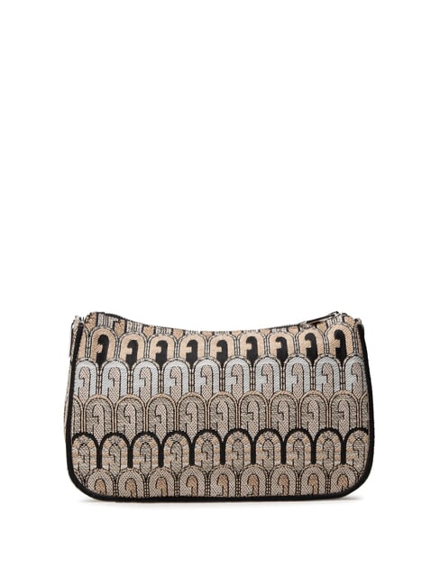 MOON Borsa mini in tessuto jacquard toni deserto+nero - Borse Donna