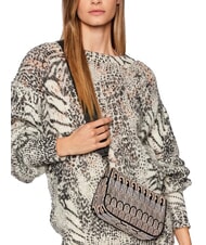 FURLA MOON Borsa mini in tessuto jacquard toni deserto+nero - Borse Donna - 6