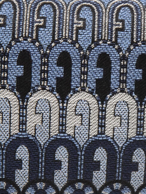 MOON Borsa mini in tessuto jacquard toni blu denim+nero - Borse Donna