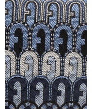 FURLA MOON Borsa mini in tessuto jacquard toni blu denim+nero - Borse Donna - 5