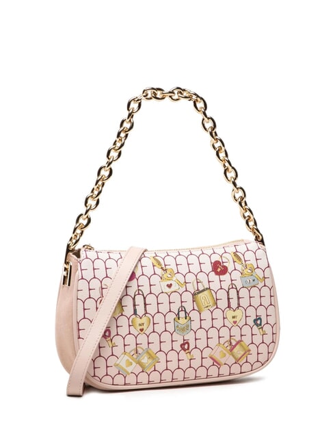 MOON Borsa piccola a spalla in pelle toni bon bon - Borse Donna