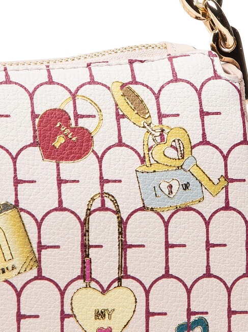 MOON Borsa piccola a spalla in pelle toni bon bon - Borse Donna