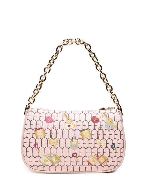 MOON Borsa piccola a spalla in pelle toni bon bon - Borse Donna