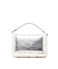 FURLA 1927 SOFT Borsa a mano mini con tracolla white cotton+color silver+nero - Borse Donna - 5