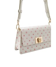 FURLA ZOE Borsa a spalla in pelle stampata toni marshmallow - Borse Donna - 3
