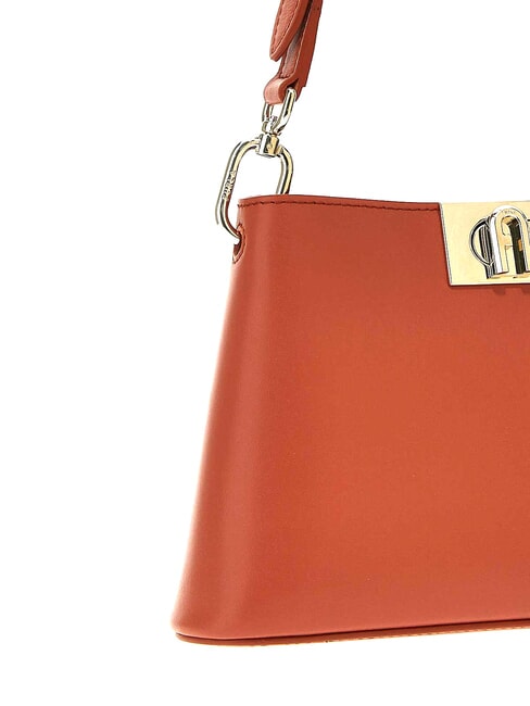 FLEUR Borsa in pelle vitello a tracolla cannella - Borse Donna