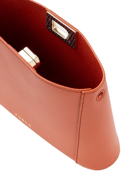 FLEUR Borsa in pelle vitello a tracolla cannella - Borse Donna