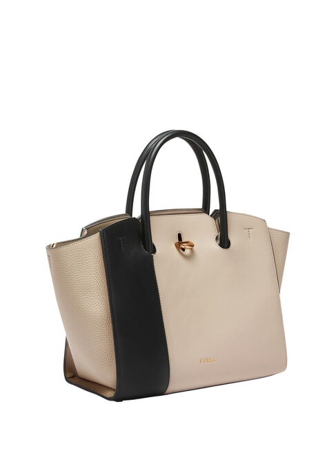 GENESI Borsa a mano in pelle con tracolla fullmoon+nero - Borse Donna