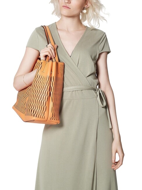 PRIMULA Borsa trasforata a spalla in pelle sunset - Borse Donna