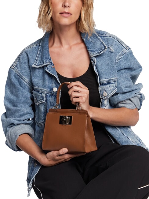 1927 Borsa mini in pelle stampa ares cognac - Borse Donna