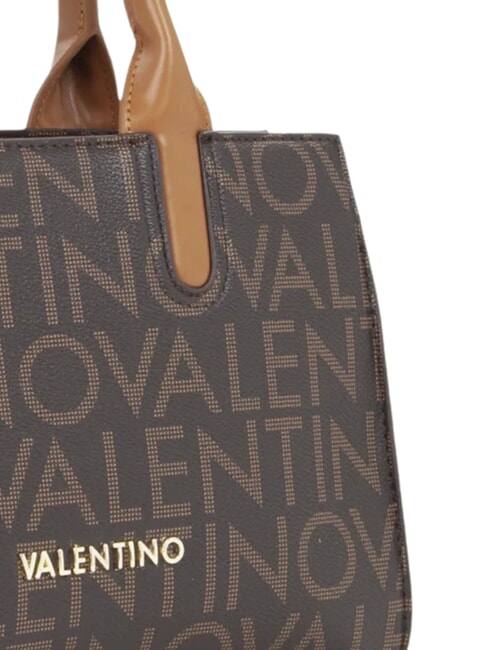 REGINA RE Borsa a mano logo all over e tracolla moro/naturale - Borse Donna
