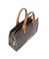 MARIO VALENTINO REGINA RE Borsa a mano logo all over e tracolla moro/naturale - Borse Donna - 5