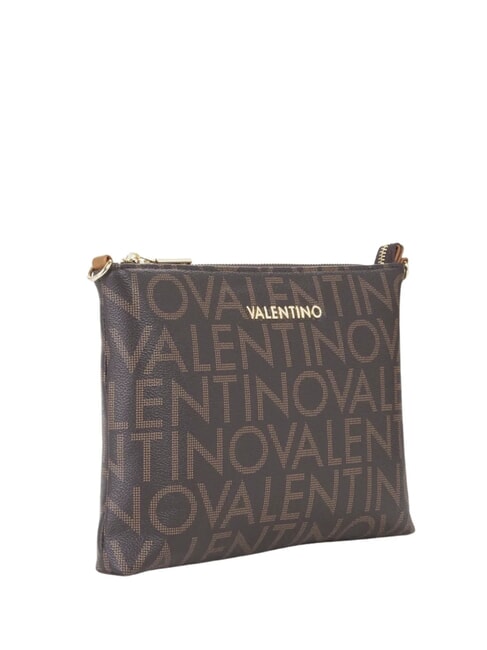 REGINA RE Borsa a tracolla stampa logo all over moro/naturale - Borse Donna