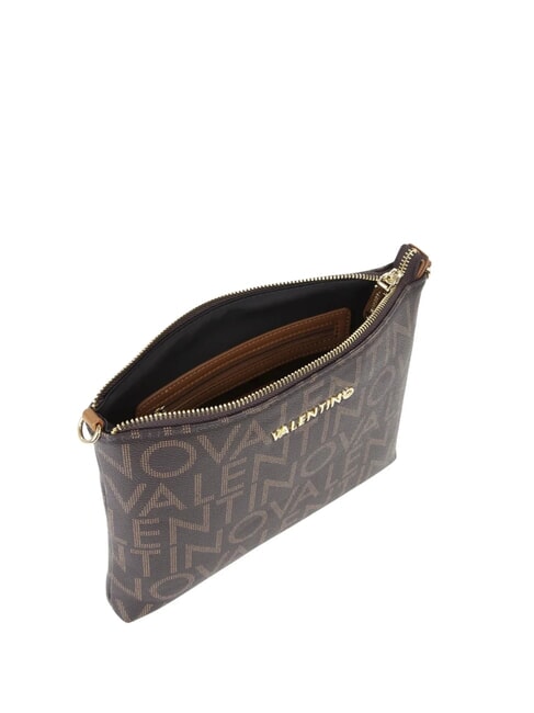 REGINA RE Borsa a tracolla stampa logo all over moro/naturale - Borse Donna