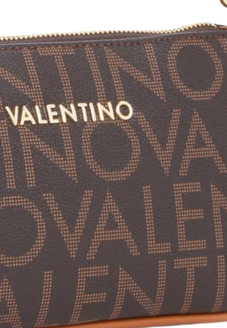 REGINA RE Borsa sottobraccio stampa logo all over moro/naturale - Borse Donna