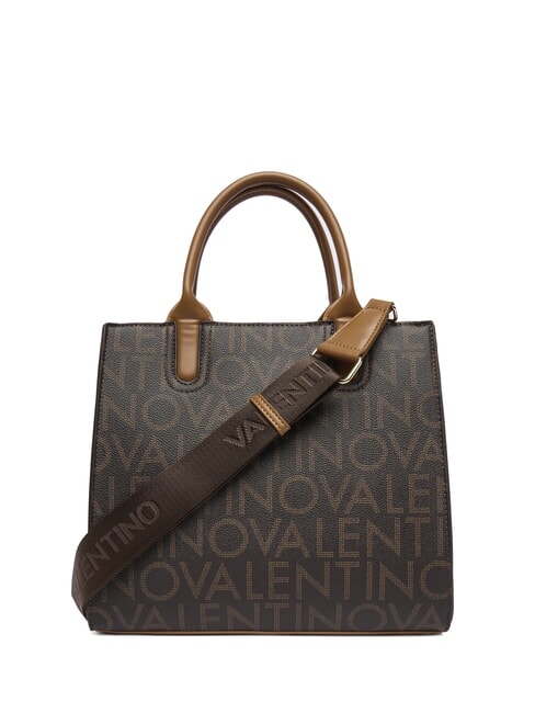 REGINA RE Borsa a mano stampa logo all over moro/naturale - Borse Donna